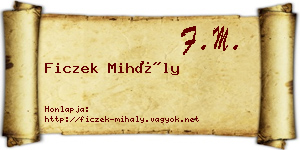 Ficzek Mihály névjegykártya
